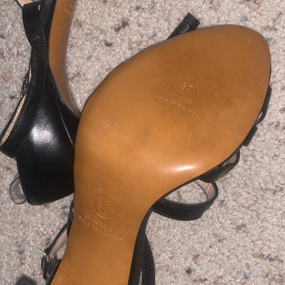 Black Leather Heels Size 7 (available in Blue and Tan) - Picture 7 of 12